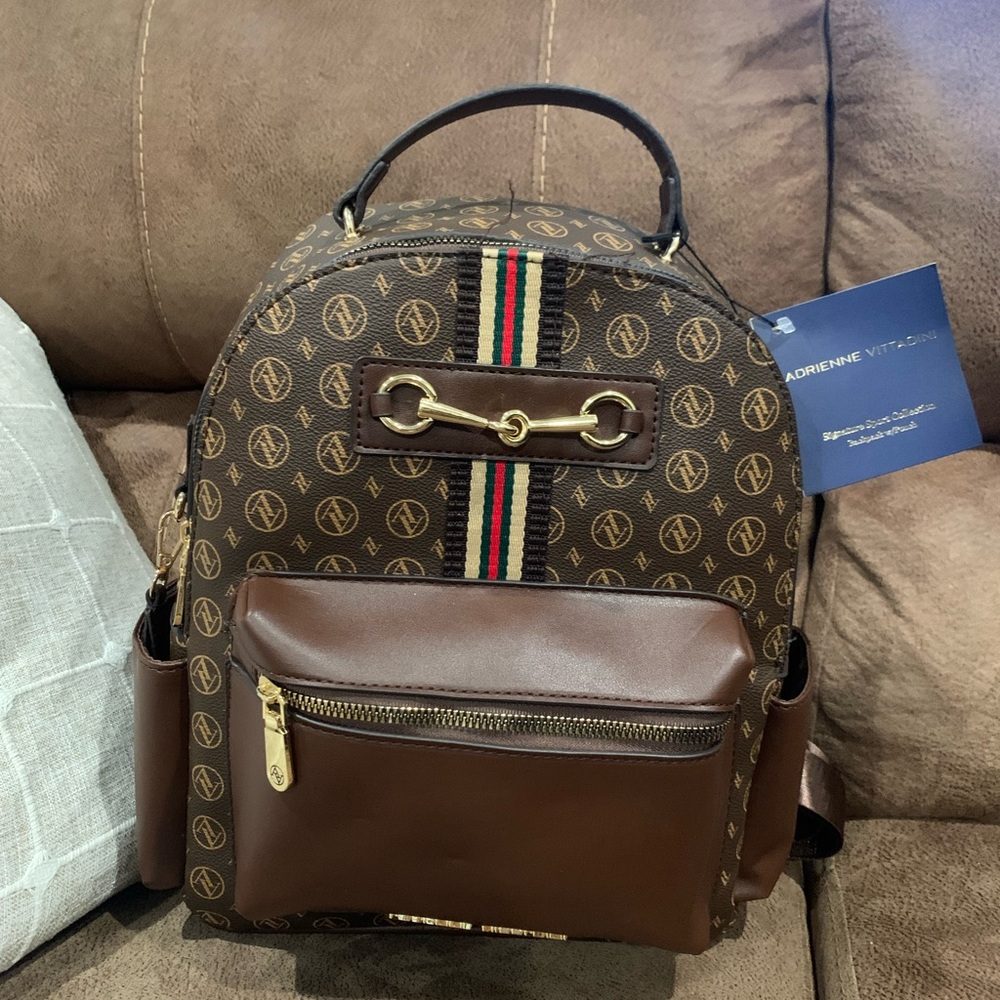 Adrienne Vittadini brown backpack NWT